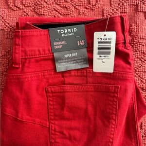 Torrid Red Bombshell Skinny Jeans